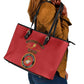 Montford Point Marines Leather Tote Bag African American Heroes Red - African Pride