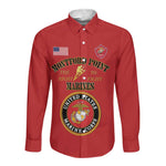 Montford Point Marines Long Sleeve Button Shirt African American Heroes Red - African Pride