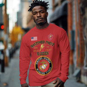 Montford Point Marines Long Sleeve Shirt African American Heroes Red - African Pride