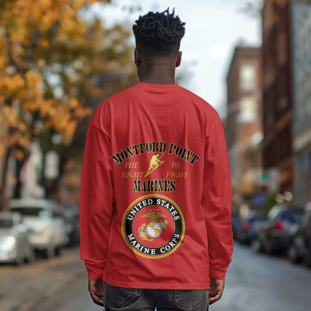 Montford Point Marines Long Sleeve Shirt African American Heroes Red - African Pride