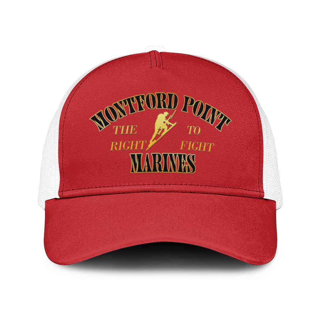 Montford Point Marines Mesh Trucker Cap African American Heroes Red - African Pride