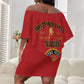 Montford Point Marines Off Shoulder Short Dress African American Heroes Red - African Pride