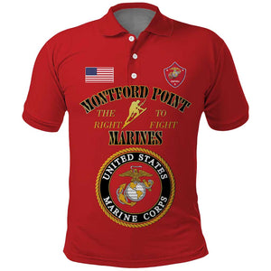 Montford Point Marines Polo Shirt African American Heroes Red - African Pride