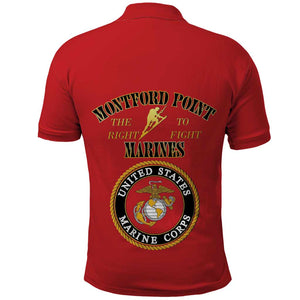 Montford Point Marines Polo Shirt African American Heroes Red - African Pride