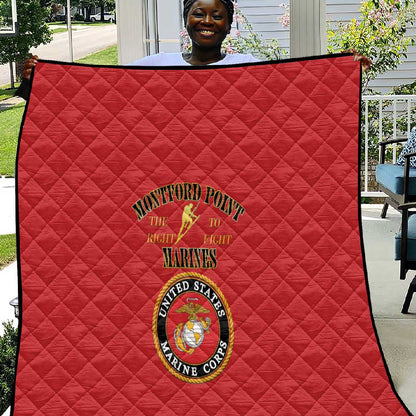 Montford Point Marines Quilt African American Heroes Red - African Pride