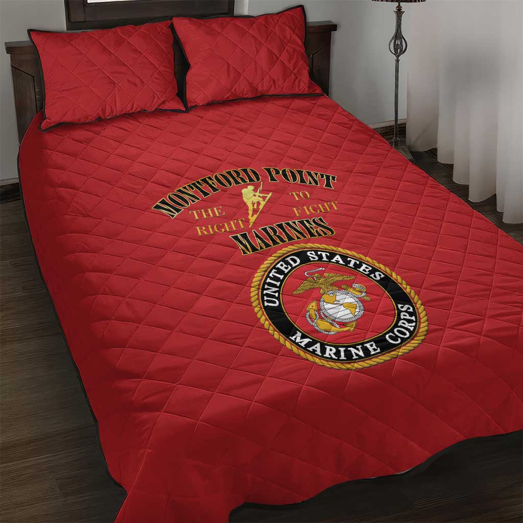 Montford Point Marines Quilt Bed Set African American Heroes Red - African Pride
