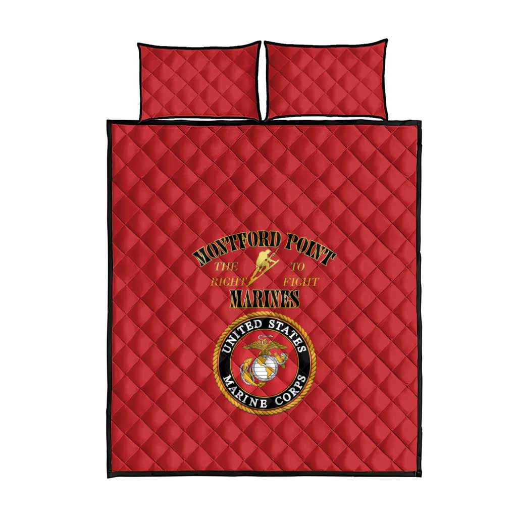 Montford Point Marines Quilt Bed Set African American Heroes Red - African Pride