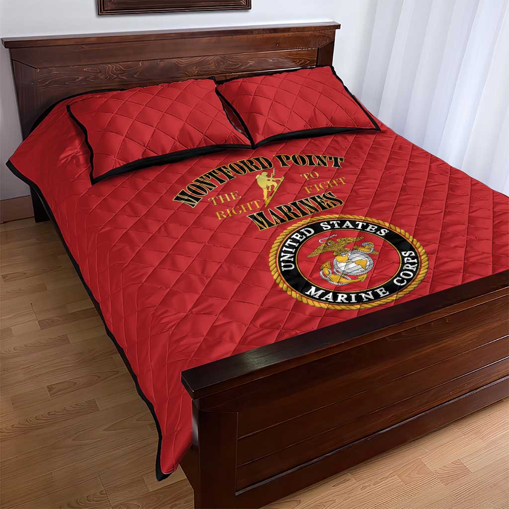 Montford Point Marines Quilt Bed Set African American Heroes Red - African Pride