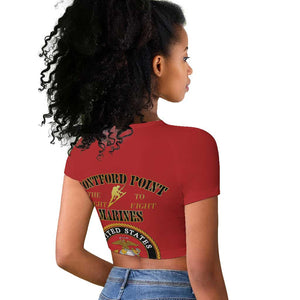 Montford Point Marines Raglan Cropped T shirt African American Heroes Red - African Pride