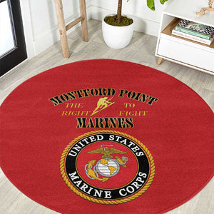 Montford Point Marines Round Carpet African American Heroes Red - African Pride