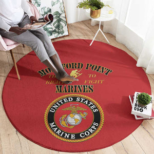 Montford Point Marines Round Carpet African American Heroes Red - African Pride