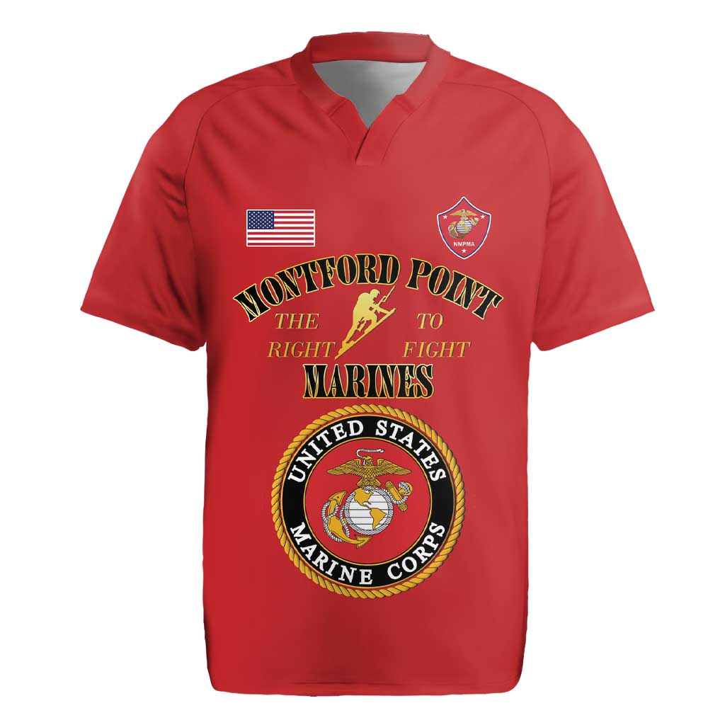 Montford Point Marines Rugby Jersey African American Heroes Red - African Pride