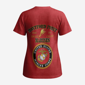 Montford Point Marines Scrub Top African American Heroes Red - African Pride