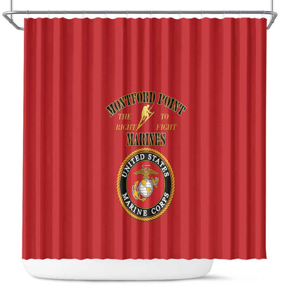 Montford Point Marines Shower Curtain African American Heroes Red - African Pride