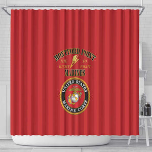 Montford Point Marines Shower Curtain African American Heroes Red - African Pride