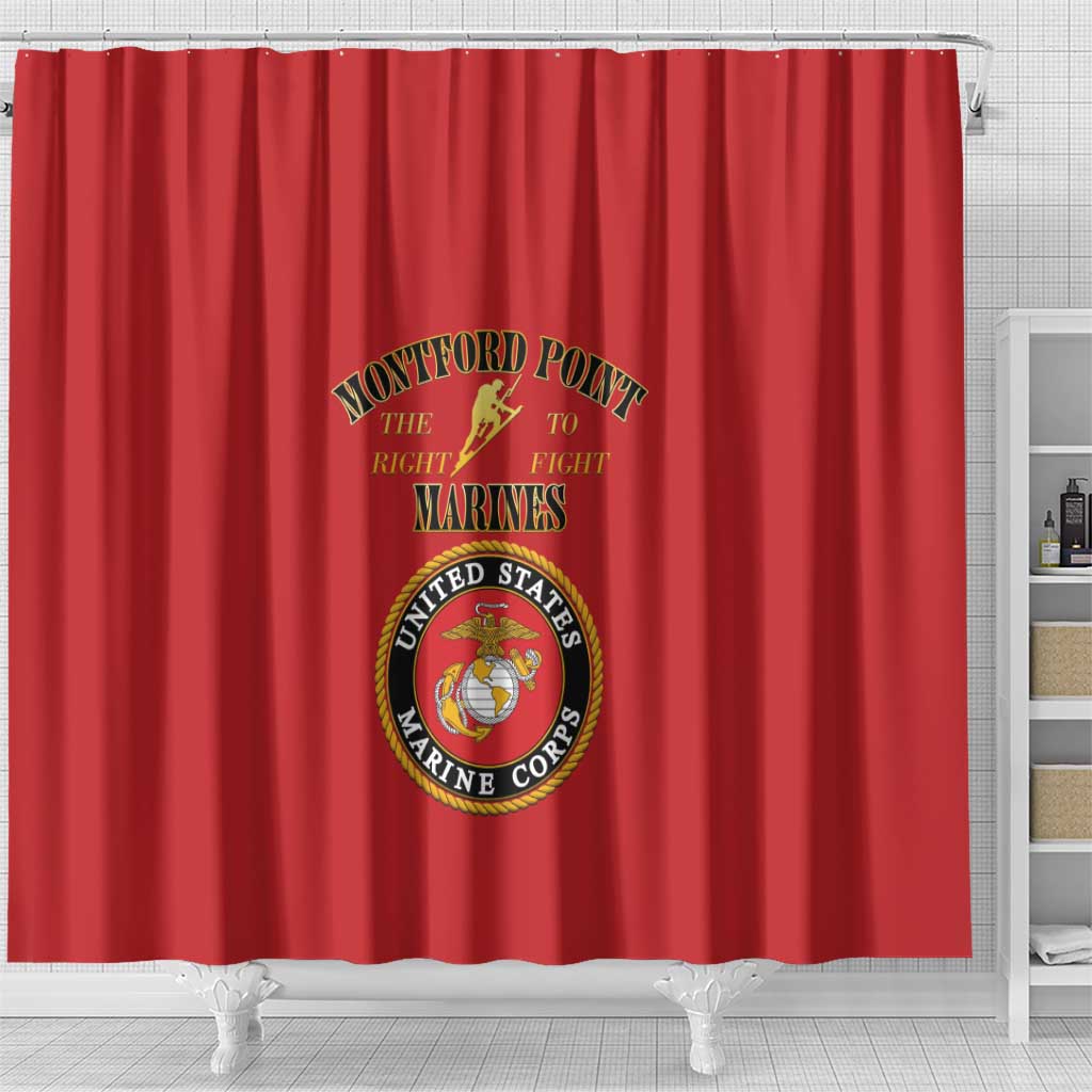 Montford Point Marines Shower Curtain African American Heroes Red - African Pride