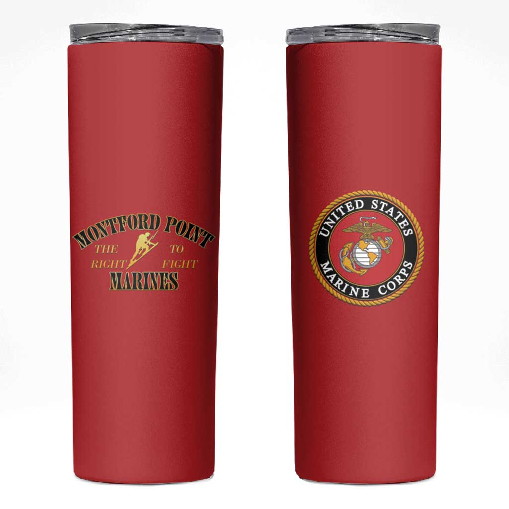 Montford Point Marines Skinny Tumbler African American Heroes Red - African Pride