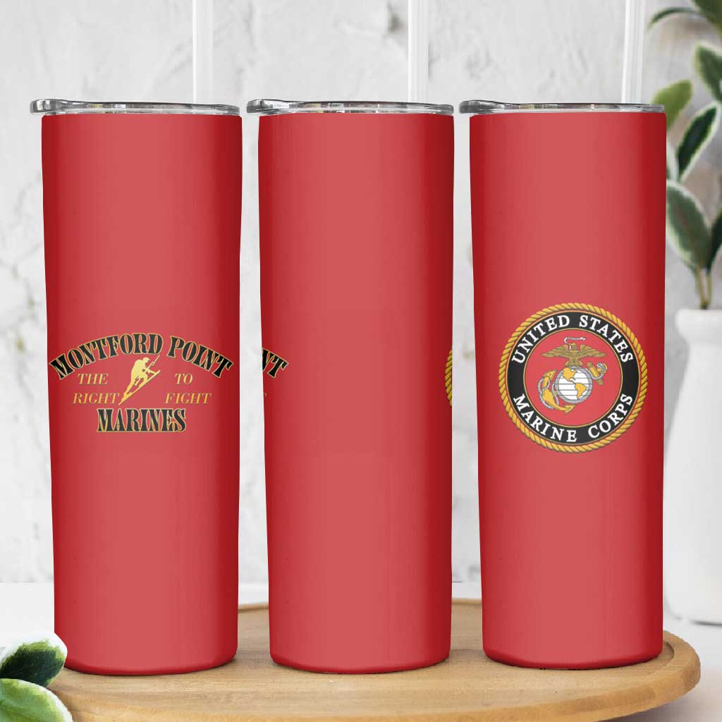 Montford Point Marines Skinny Tumbler African American Heroes Red - African Pride