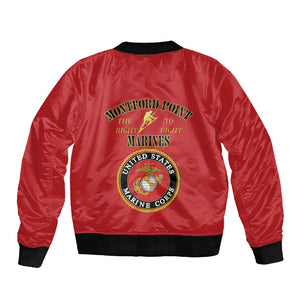 Montford Point Marines Sleeve Zip Bomber Jacket African American Heroes Red - African Pride