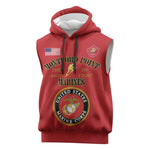 Montford Point Marines Sleeveless Hoodie African American Heroes Red - African Pride