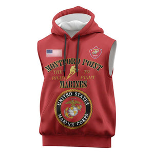 Montford Point Marines Sleeveless Hoodie African American Heroes Red - African Pride