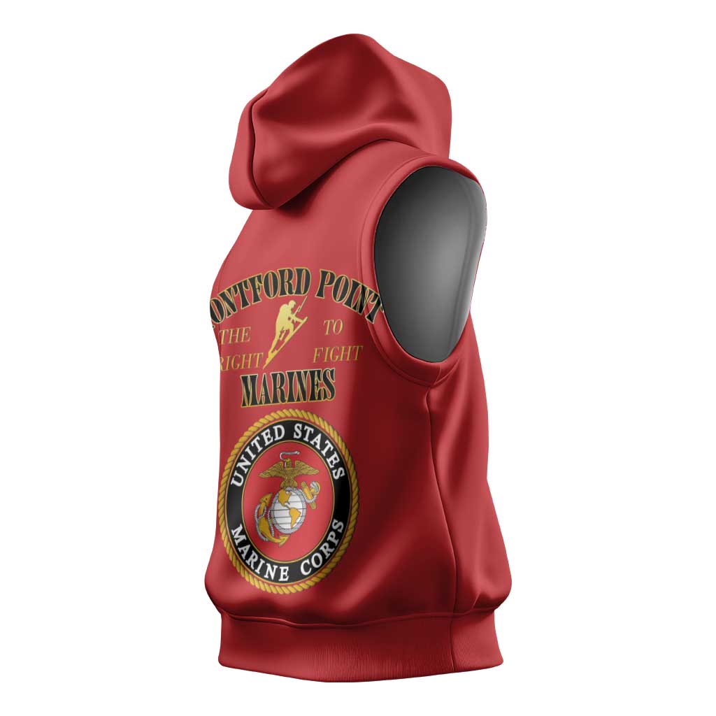Montford Point Marines Sleeveless Hoodie African American Heroes Red - African Pride