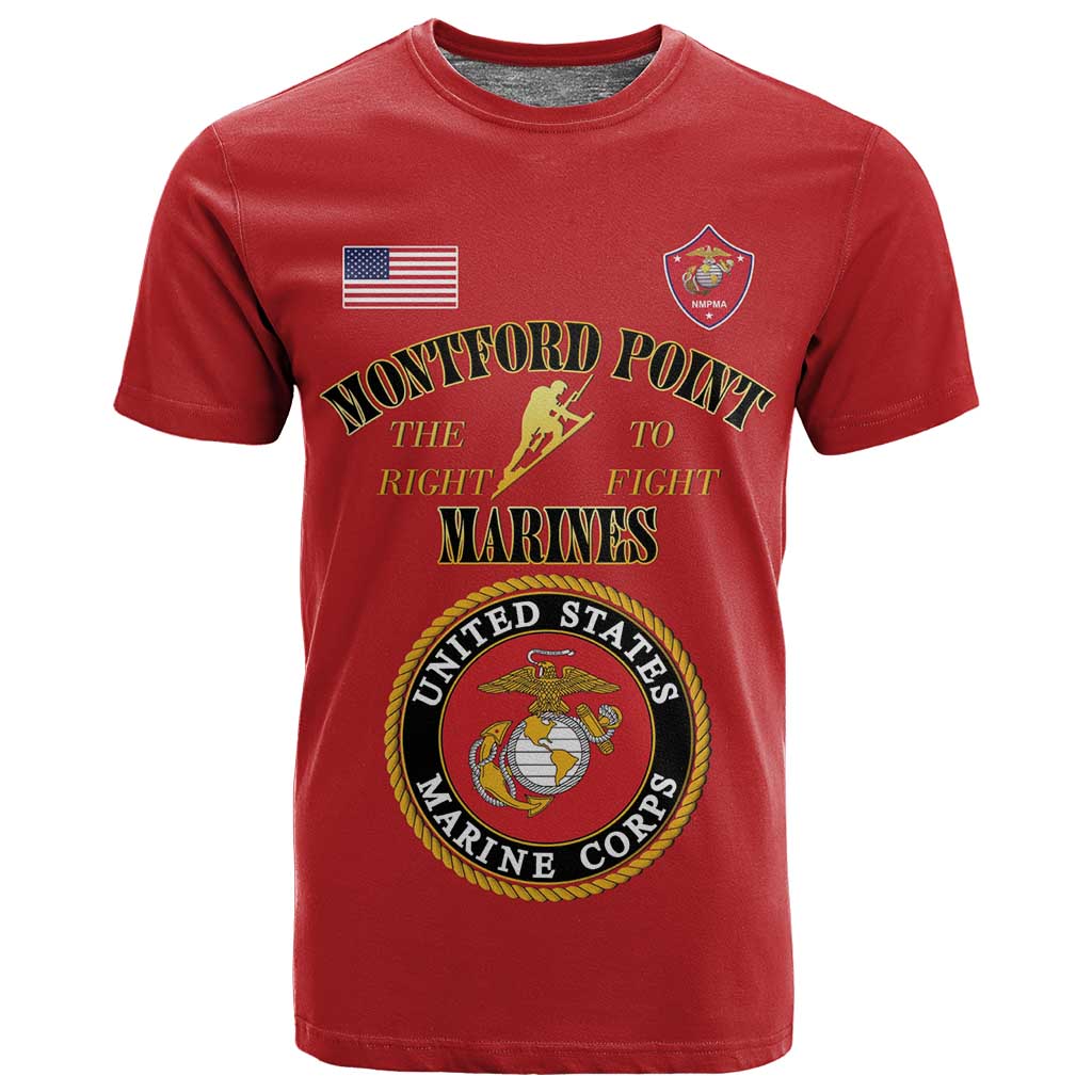 Montford Point Marines T shirt African American Heroes Red - African Pride
