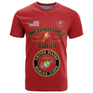 Montford Point Marines T shirt African American Heroes Red - African Pride
