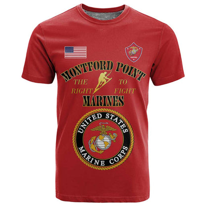 Montford Point Marines T shirt African American Heroes Red - African Pride
