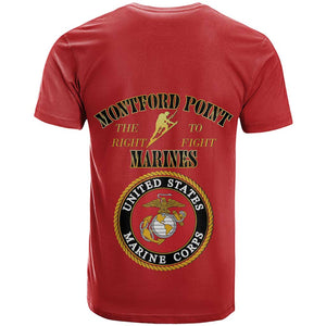 Montford Point Marines T shirt African American Heroes Red - African Pride