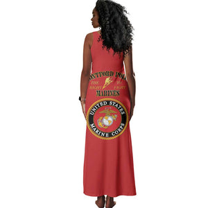 Montford Point Marines Tank Maxi Dress African American Heroes Red - African Pride