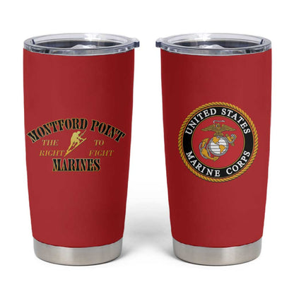 Montford Point Marines Tumbler Cup African American Heroes Red - African Pride