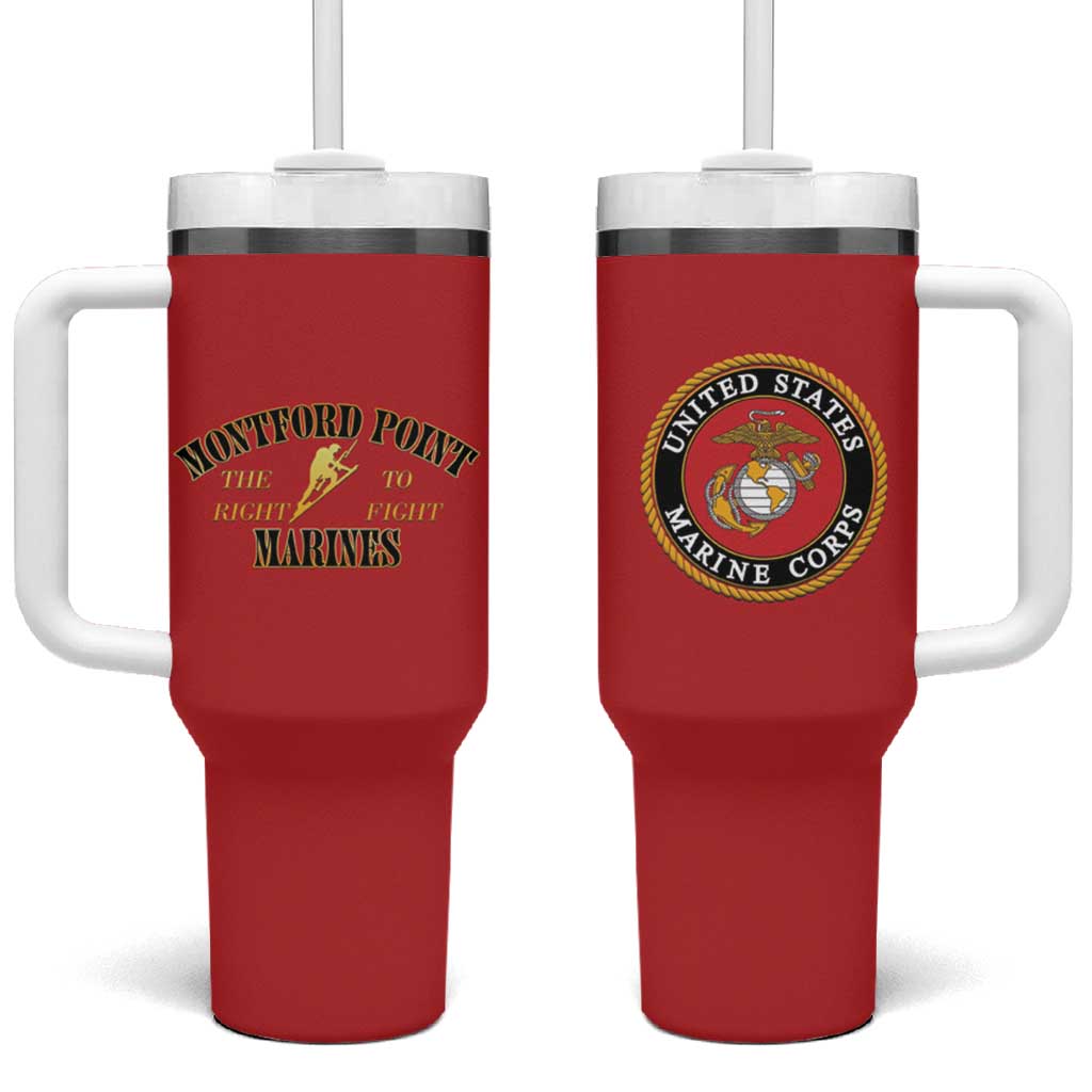 Montford Point Marines Tumbler With Handle African American Heroes Red - African Pride