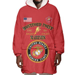 Montford Point Marines Wearable Blanket Hoodie African American Heroes Red - African Pride