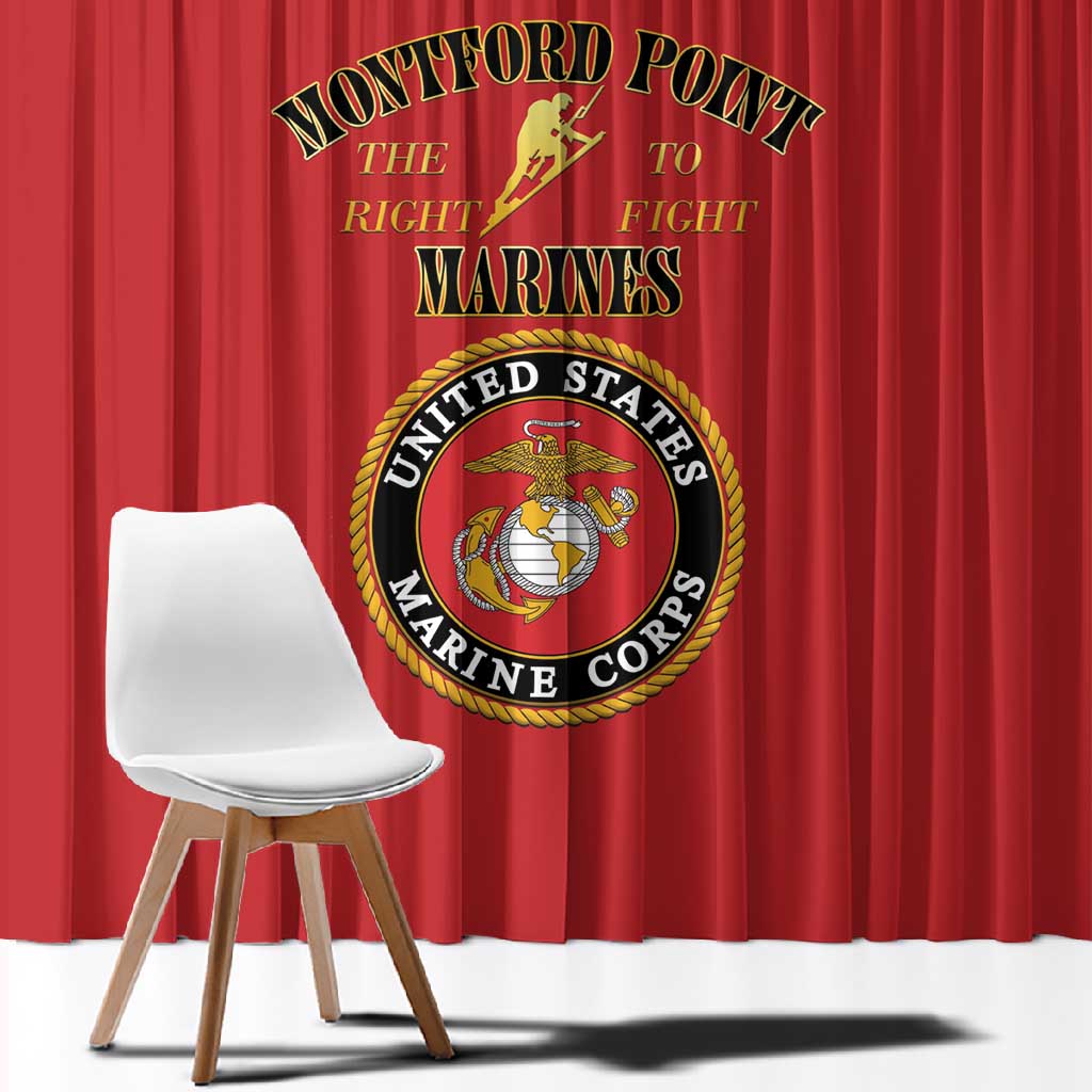 Montford Point Marines Window Curtain African American Heroes Red - African Pride