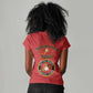 Montford Point Marines Women V-Neck T-Shirt African American Heroes Red - African Pride