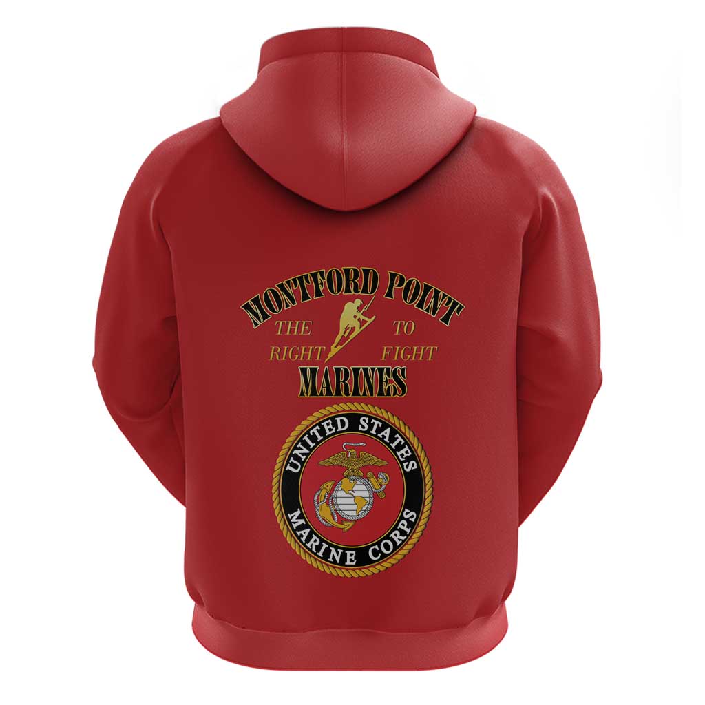 Montford Point Marines Zip Hoodie African American Heroes Red - African Pride