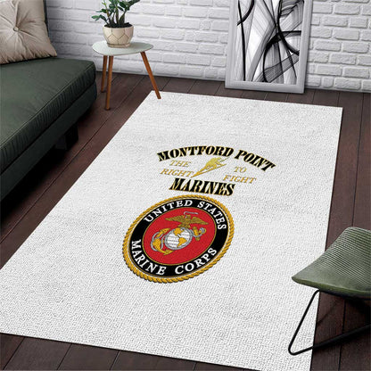 Montford Point Marines Area Rug African American Heroes White - African Pride