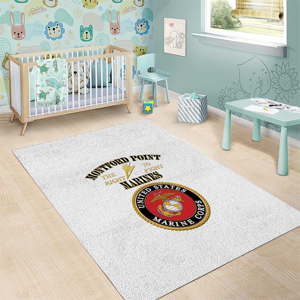Montford Point Marines Area Rug African American Heroes White - African Pride