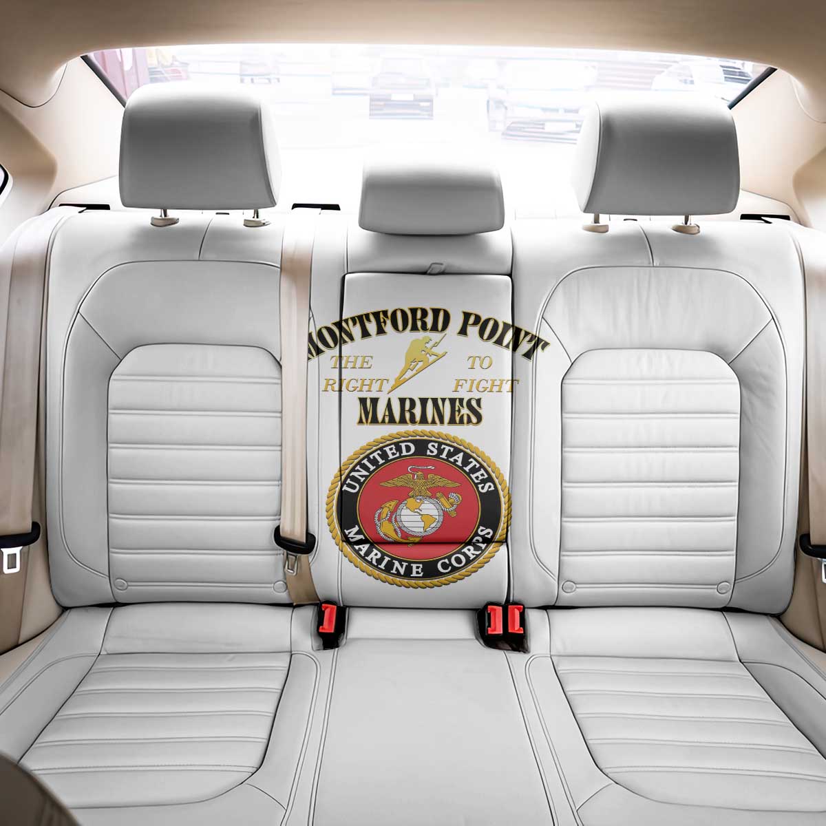 Montford Point Marines Back Car Seat Cover African American Heroes White - African Pride