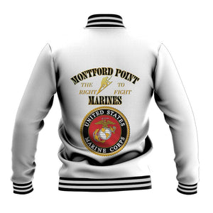 Montford Point Marines Baseball Jacket African American Heroes White - African Pride