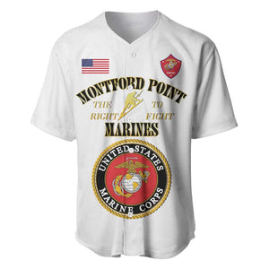 Montford Point Marines Baseball Jersey African American Heroes White - African Pride