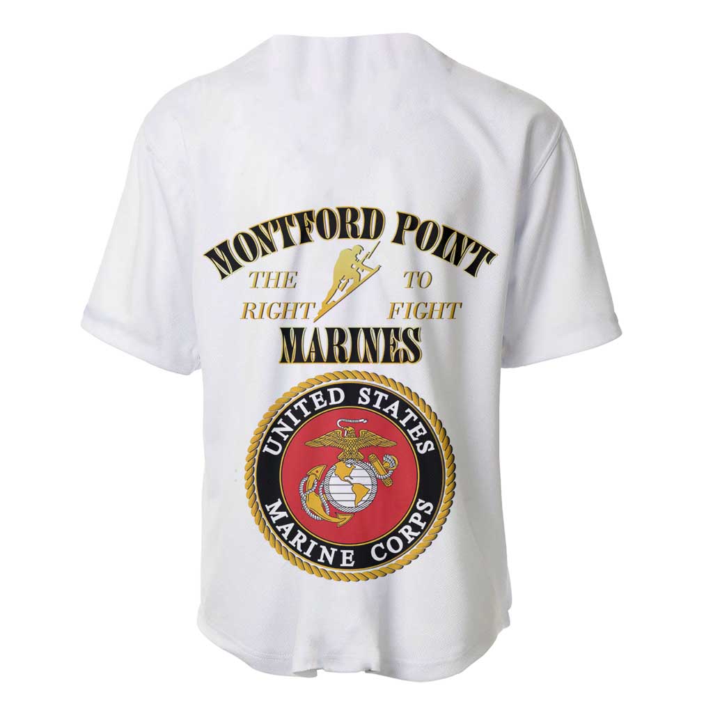 Montford Point Marines Baseball Jersey African American Heroes White - African Pride