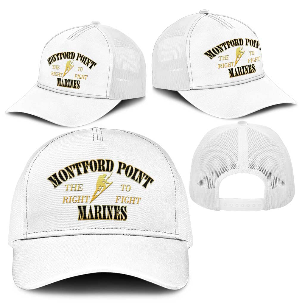 Montford Point Marines Baseball Net Cap African American Heroes White - African Pride