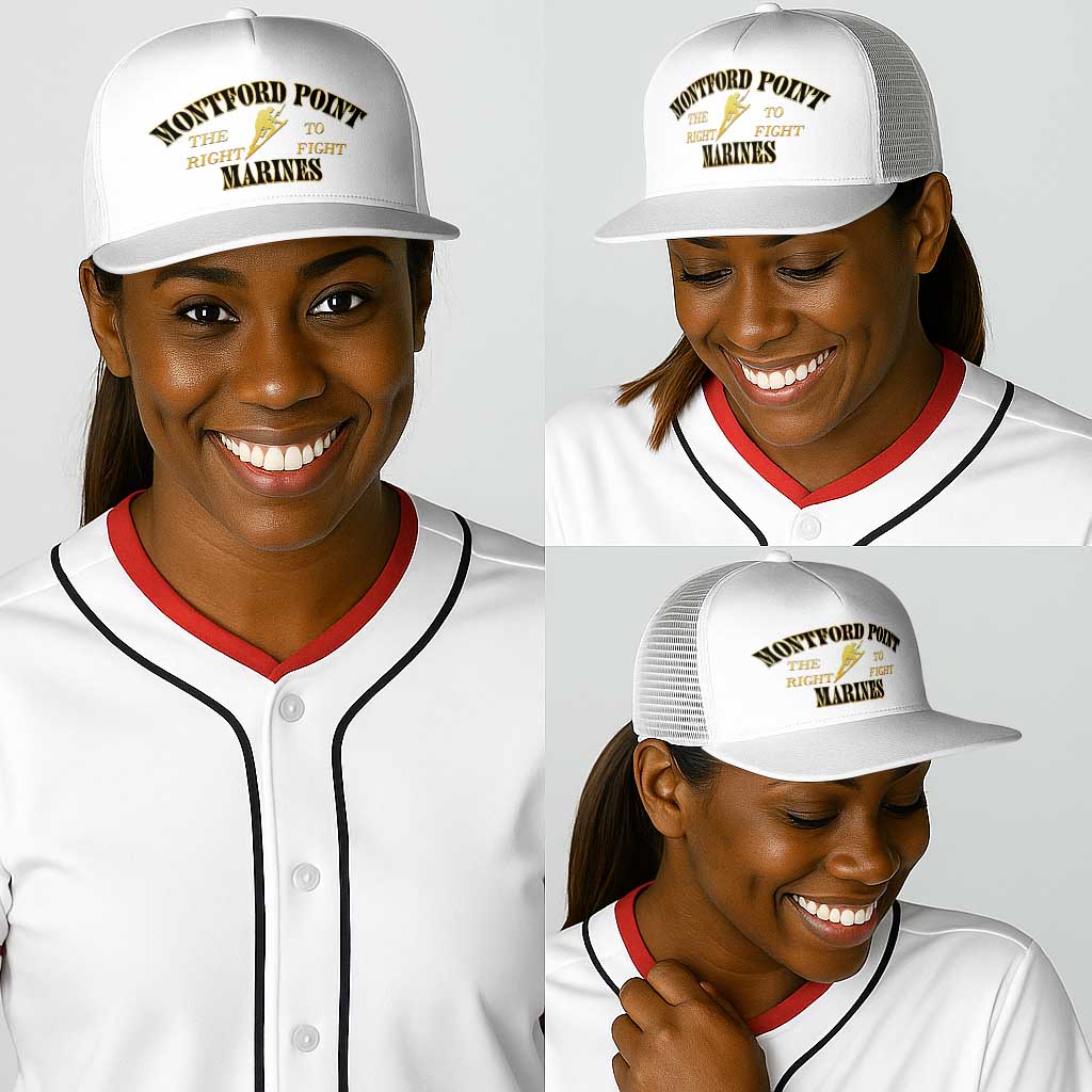 Montford Point Marines Baseball Net Cap African American Heroes White - African Pride