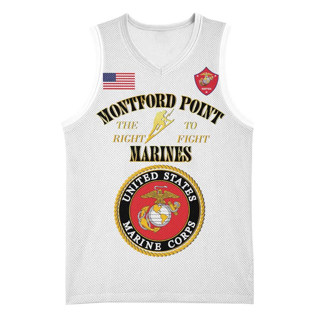 Montford Point Marines Basketball Jersey African American Heroes White - African Pride