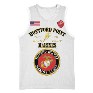 Montford Point Marines Basketball Jersey African American Heroes White - African Pride