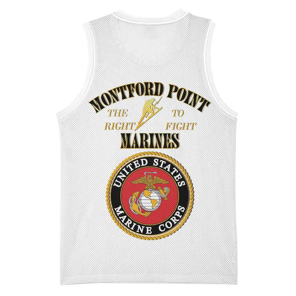 Montford Point Marines Basketball Jersey African American Heroes White - African Pride