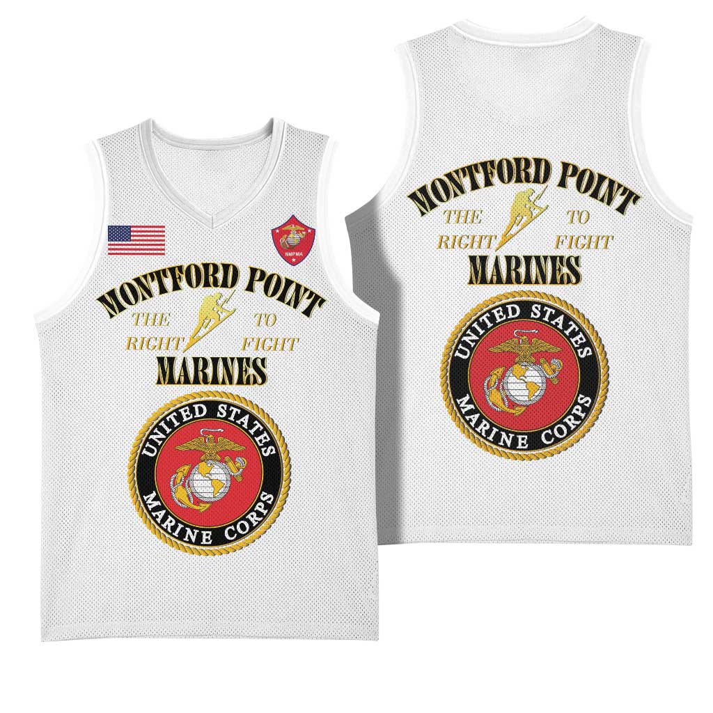 Montford Point Marines Basketball Jersey African American Heroes White - African Pride