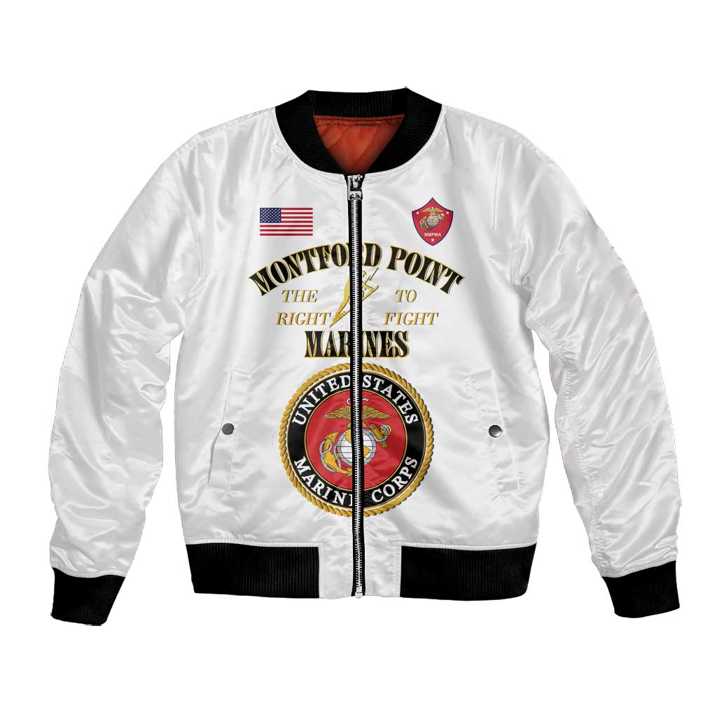 Montford Point Marines Bomber Jacket African American Heroes White - African Pride